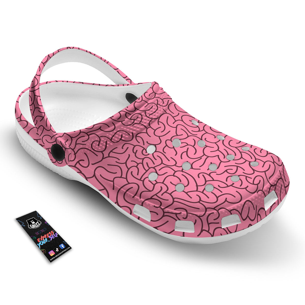 Human Brain Print Pattern Clog-grizzshop