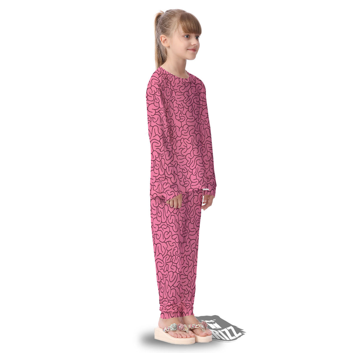 Human Brain Print Pattern Kid's Pajamas-grizzshop