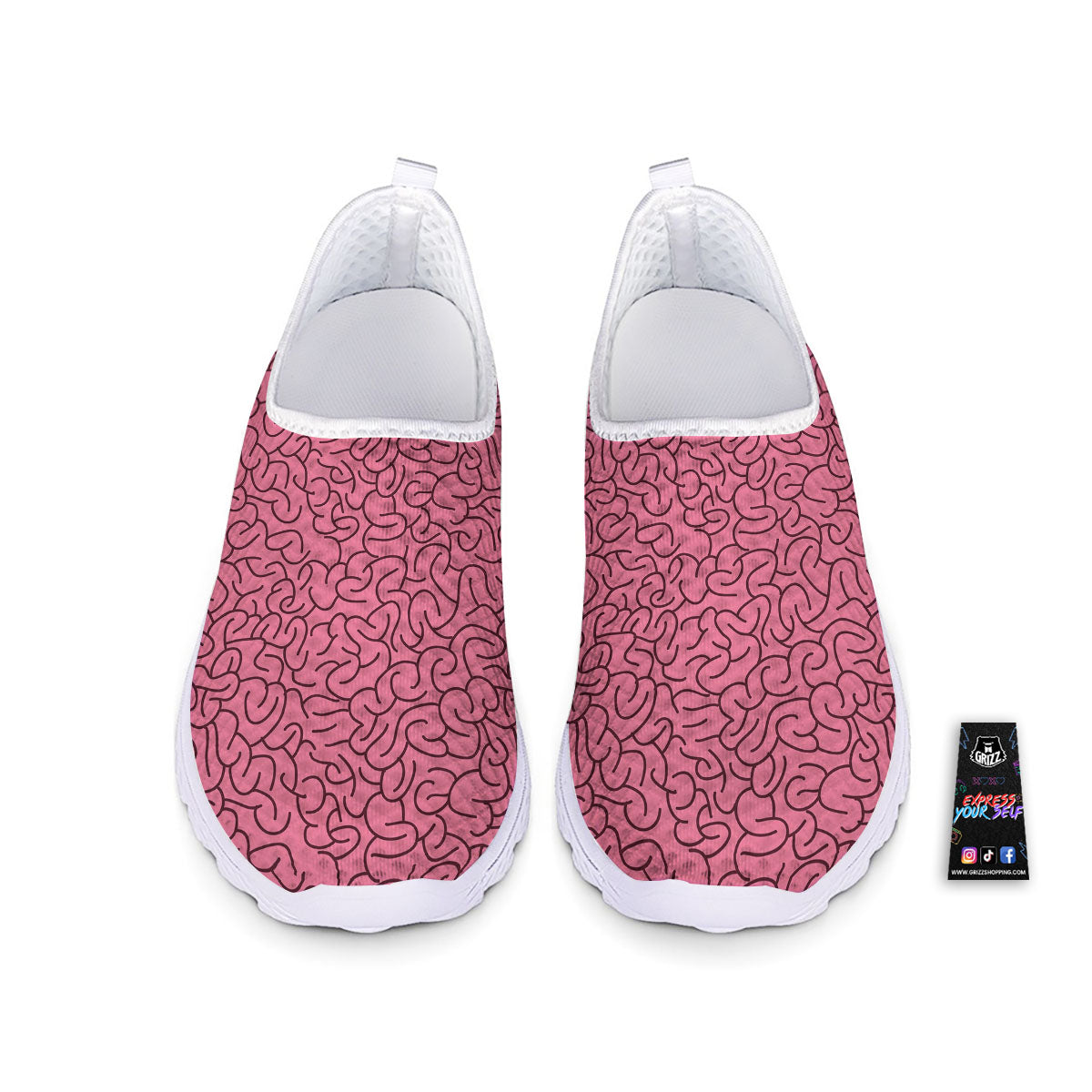 Human Brain Print Pattern Nurse Shoes-grizzshop