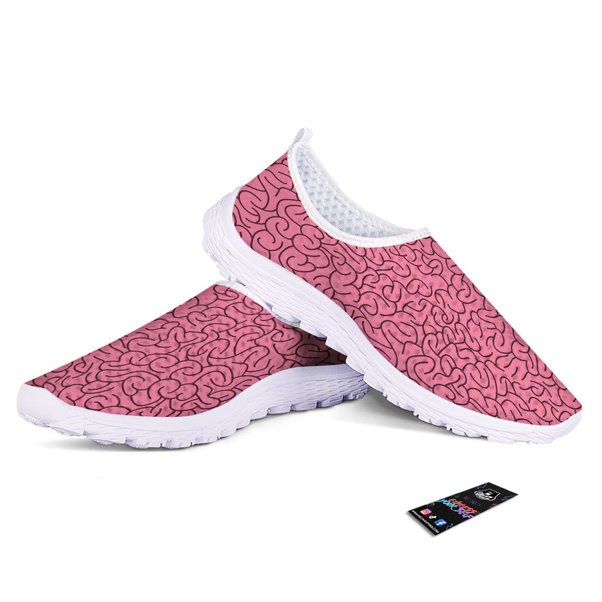 Human Brain Print Pattern Nurse Shoes-grizzshop