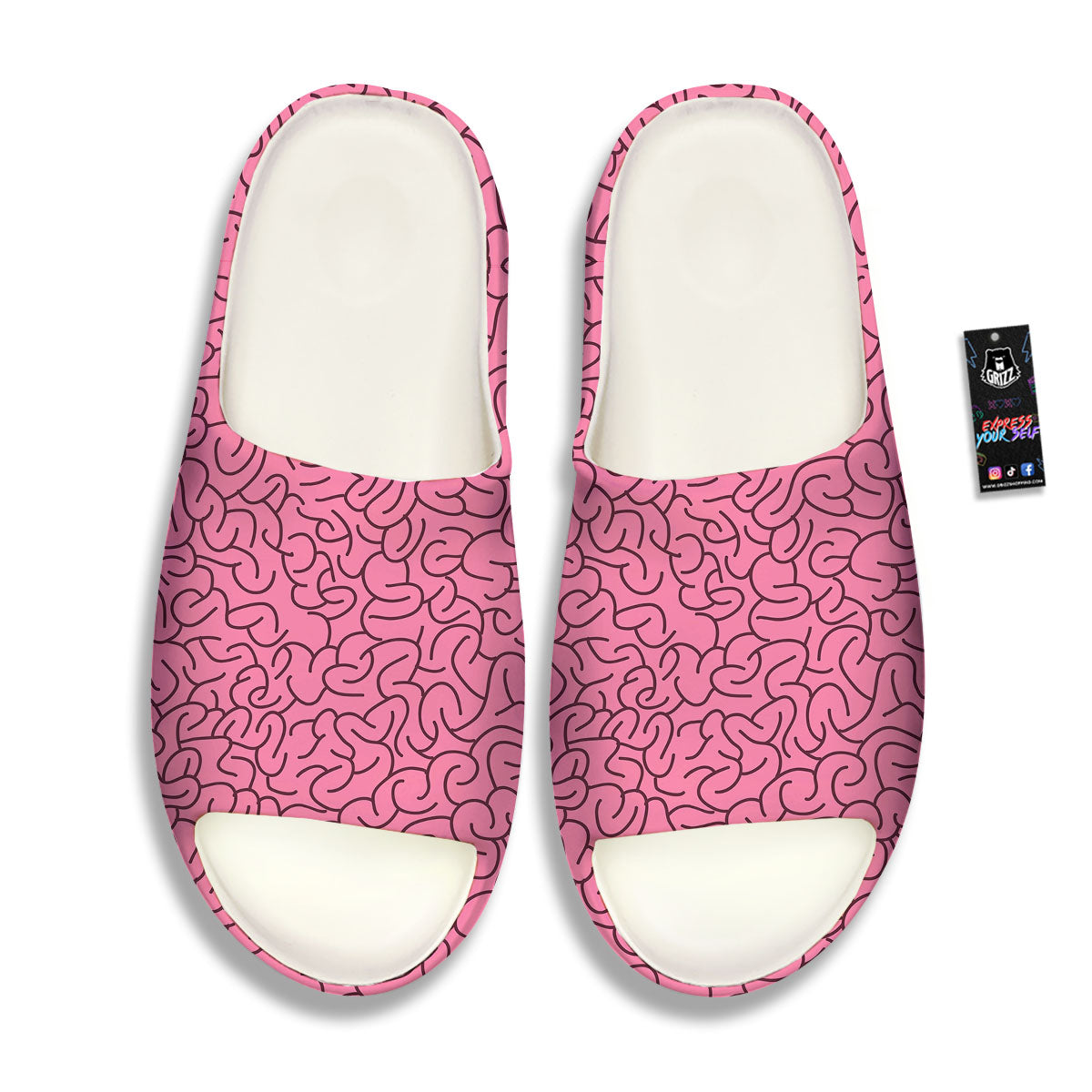 Human Brain Print Pattern Sandals-grizzshop