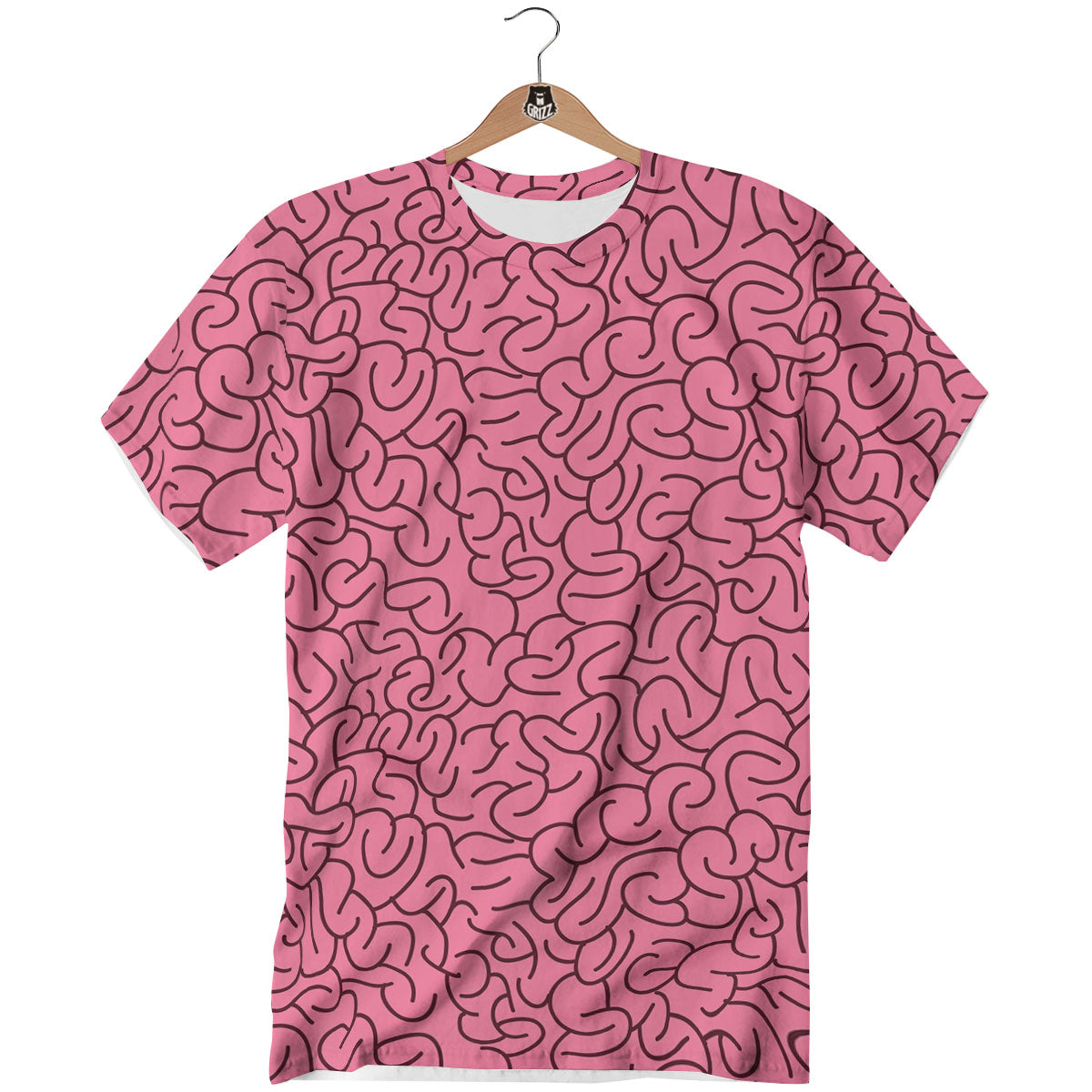 Human Brain Print Pattern T-Shirt-grizzshop