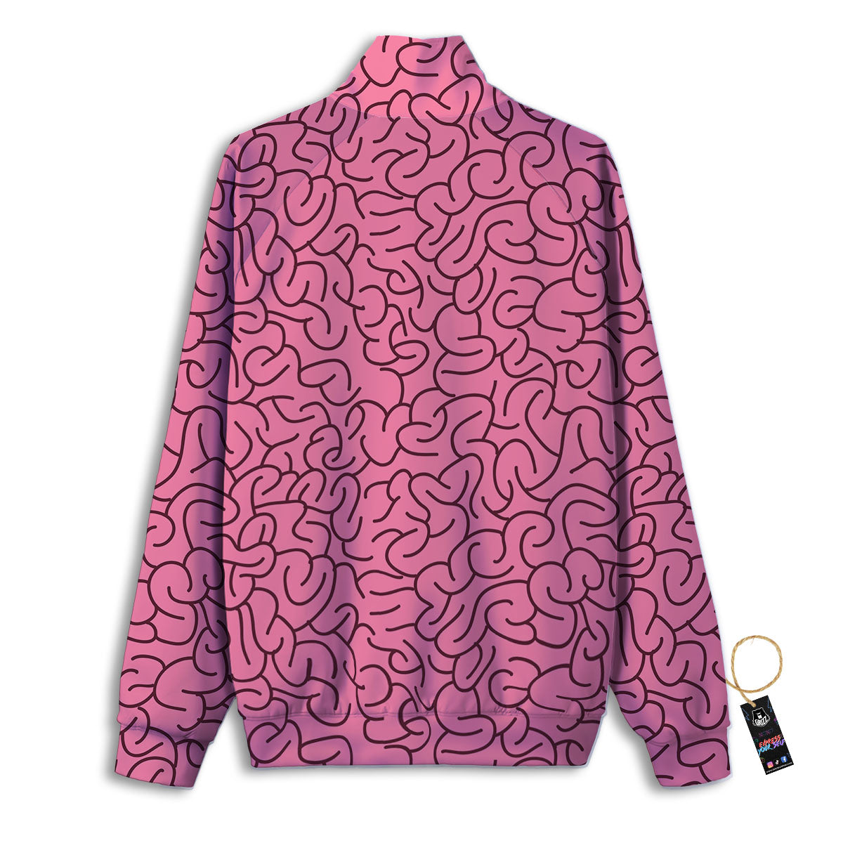 Human Brain Print Pattern Track Jacket-grizzshop
