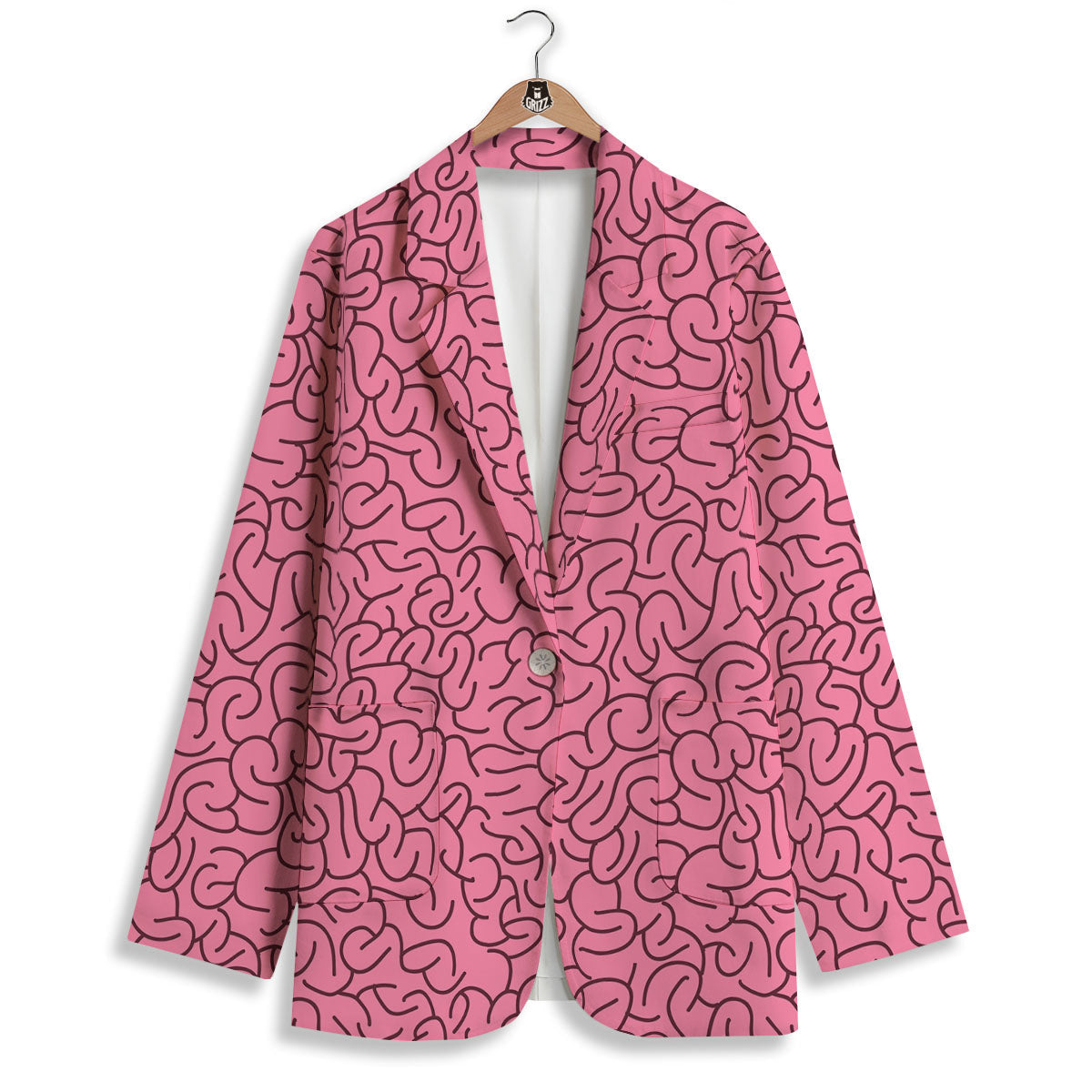 Human Brain Print Pattern Women's Blazer-grizzshop