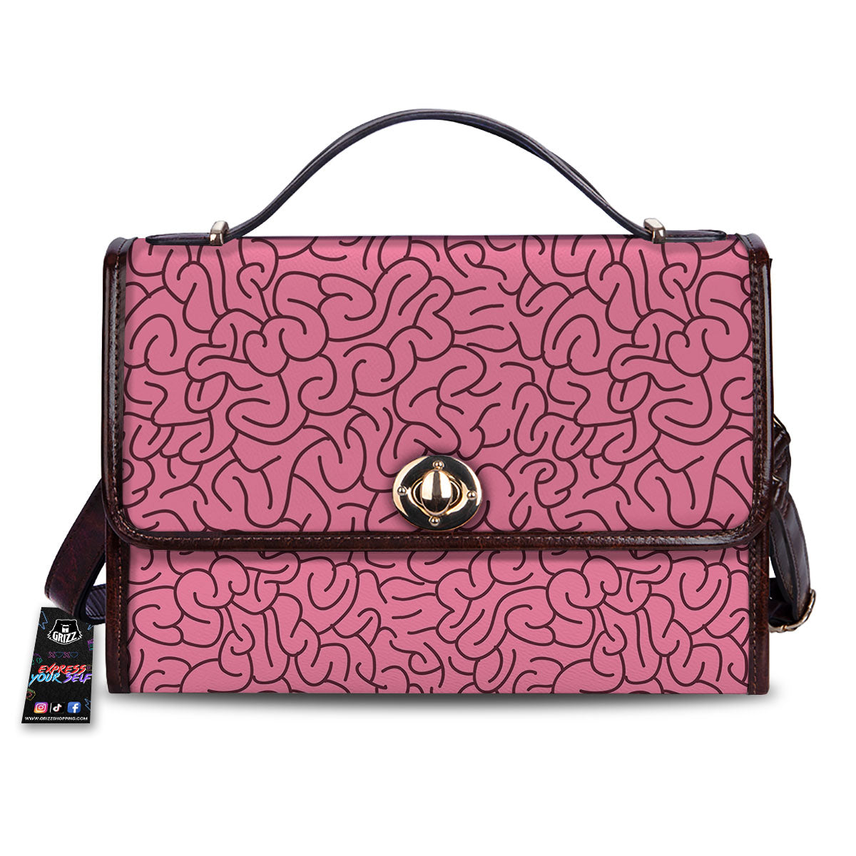 Human Brain Print Pattern Women's Satchel Bag-grizzshop