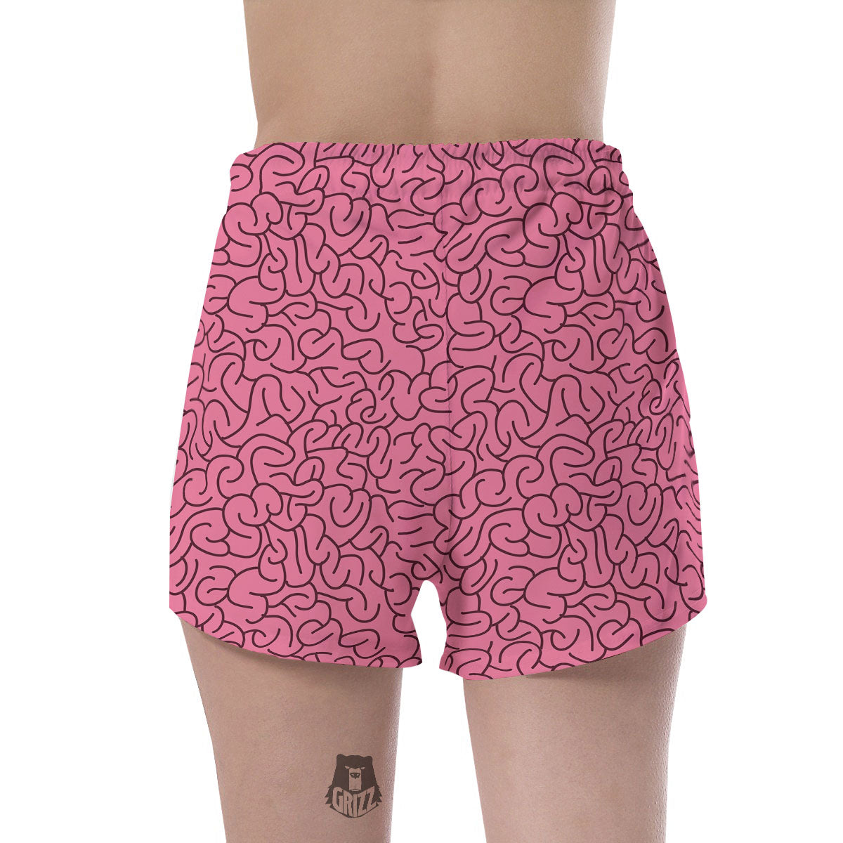 Human Brain Print Pattern Women's Shorts-grizzshop