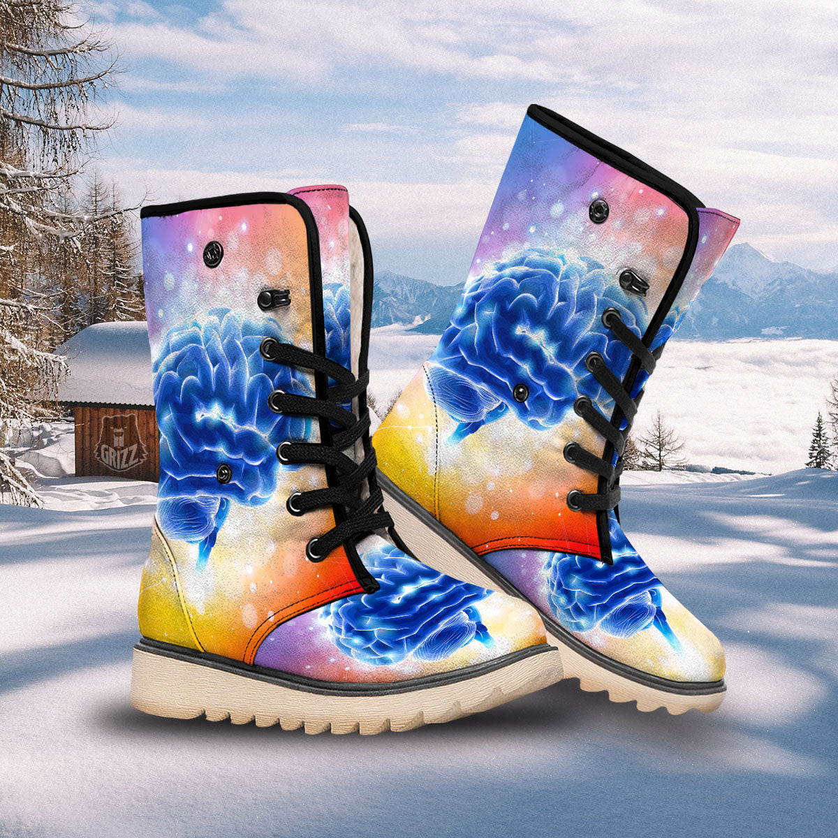 Human Brain Snow Boots-grizzshop