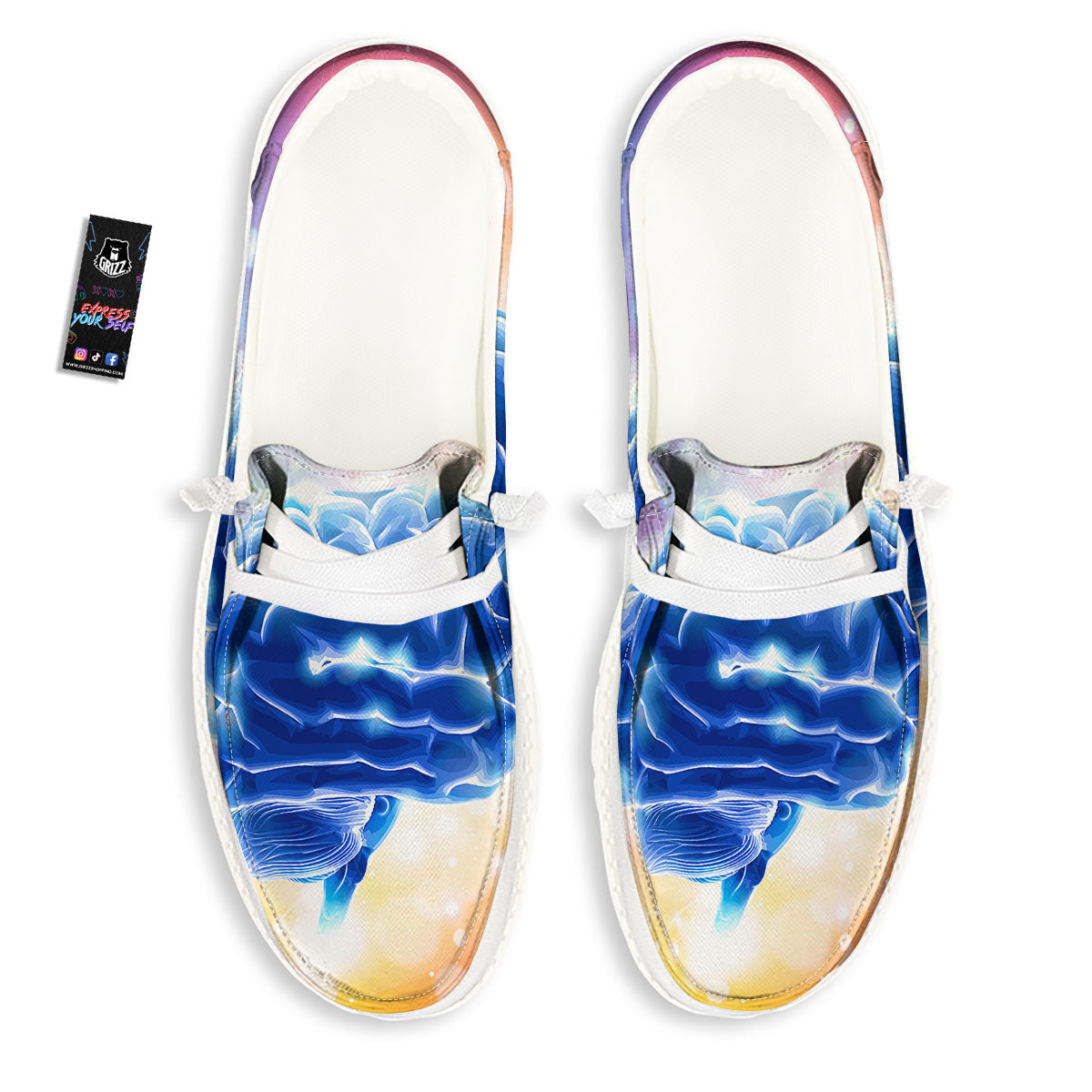 Human Brain White Loafers-grizzshop
