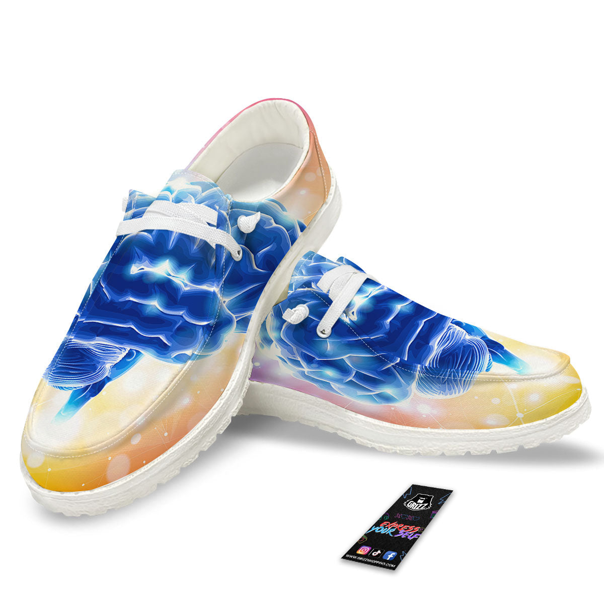 Human Brain White Loafers-grizzshop