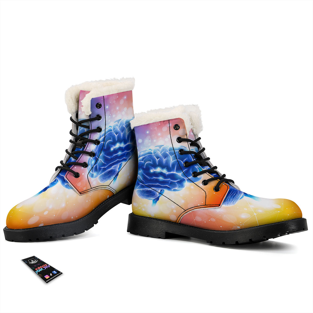 Human Brain Winter Boots-grizzshop