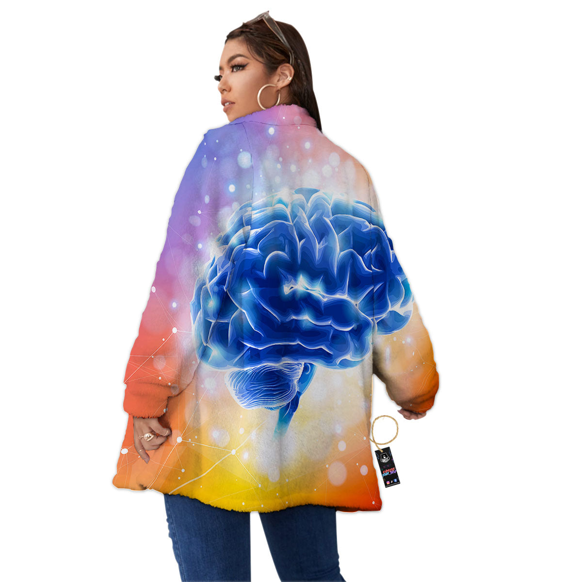 Human Brain Women's Sherpa Jacket-grizzshop
