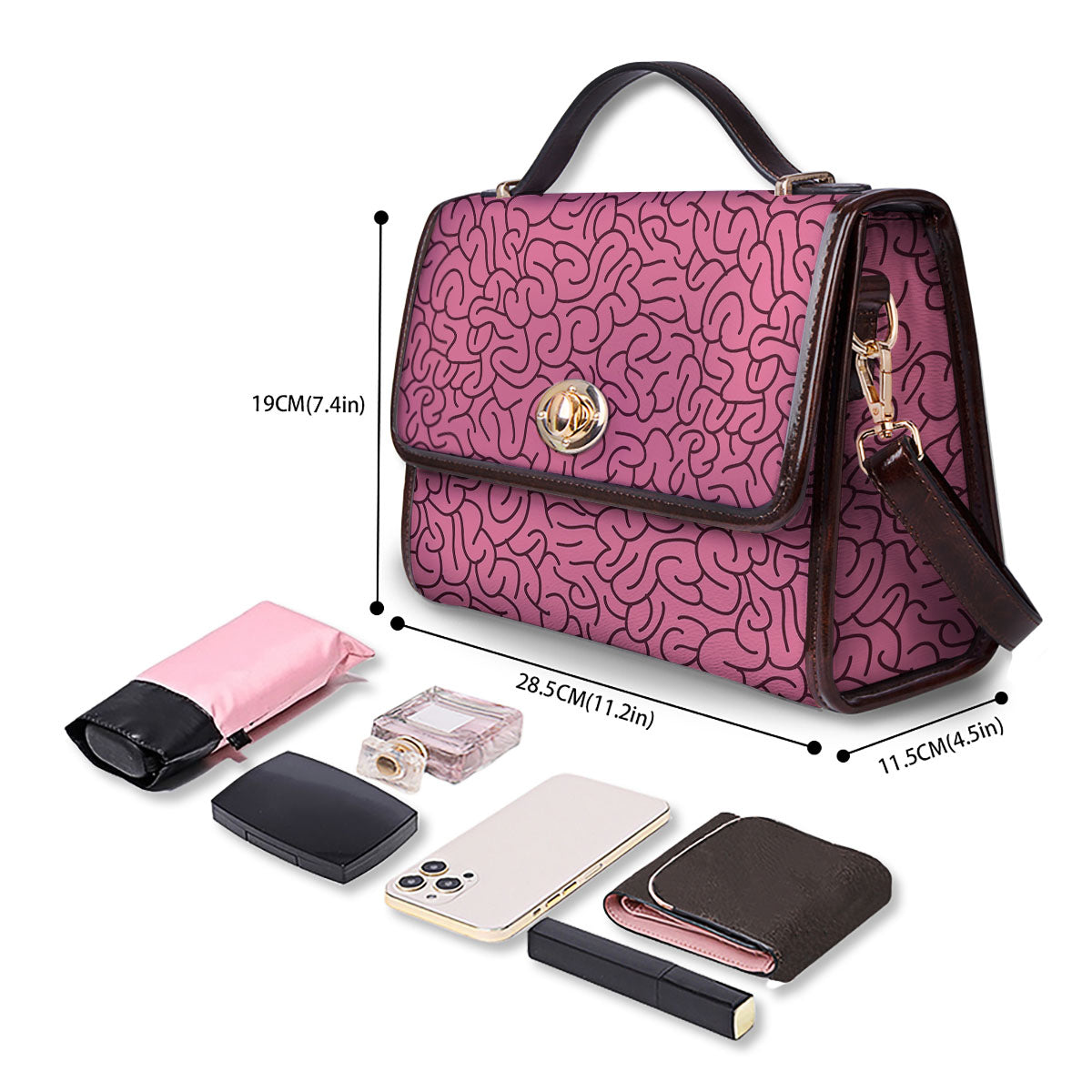 Human Brain Print Pattern Women's Satchel Bag