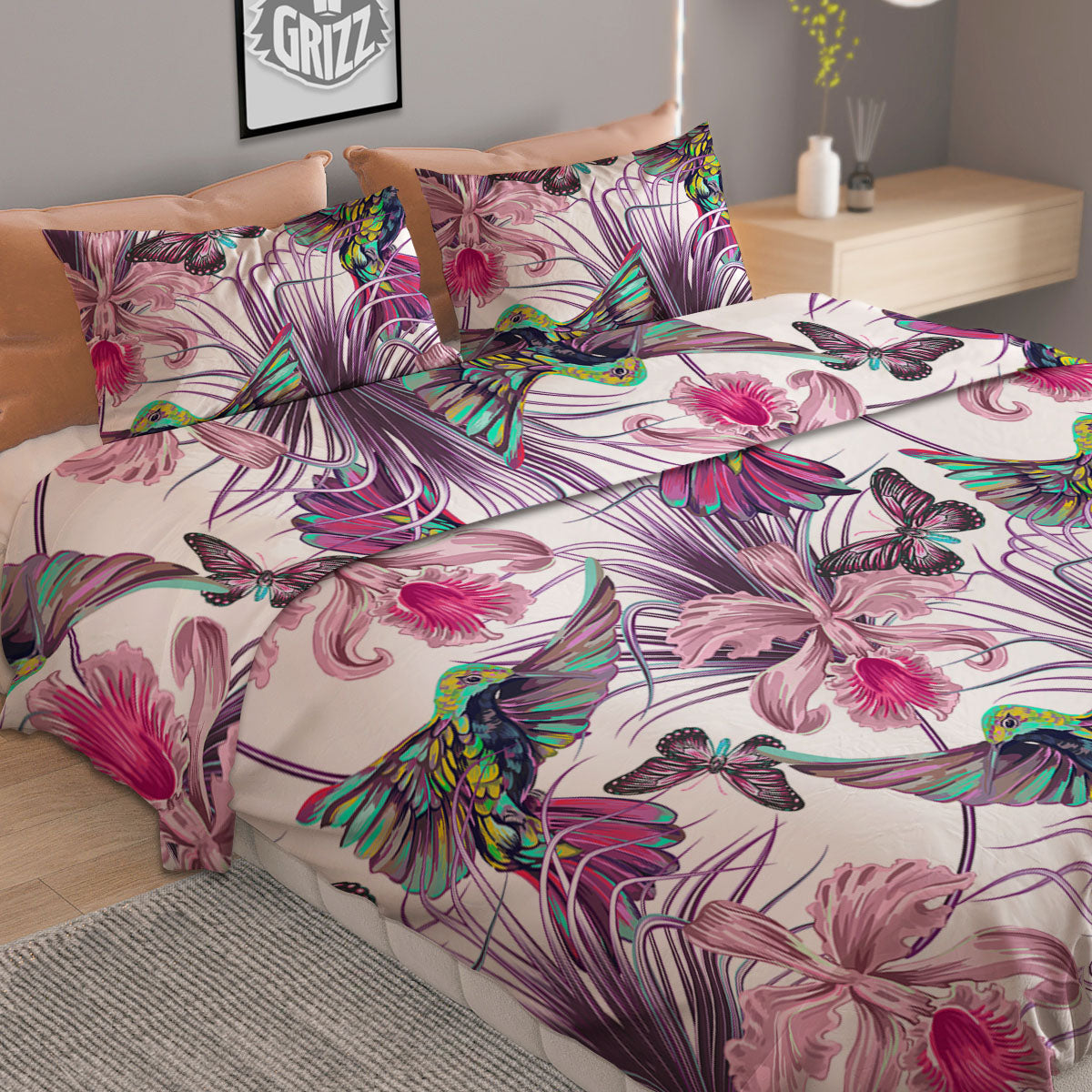 Horse Watercolor Print Pattern Duvet Cover Bedding Set