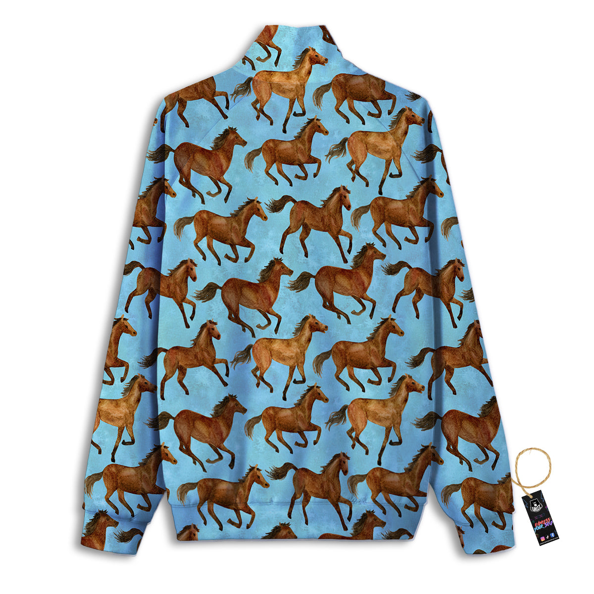 Hummingbird And Pink Flowers Print Track Jacket-grizzshop
