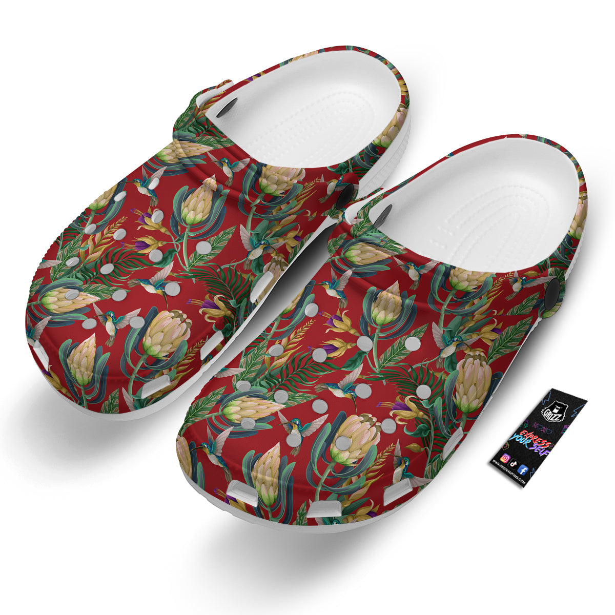 Hummingbird And Wild Flowers Print Pattern Clog-grizzshop