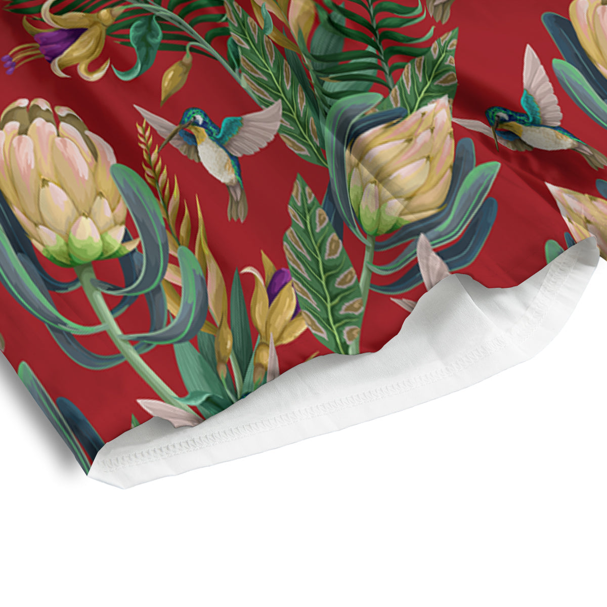 Hummingbird And Wild Flowers Print Pattern Men's Athletic Shorts