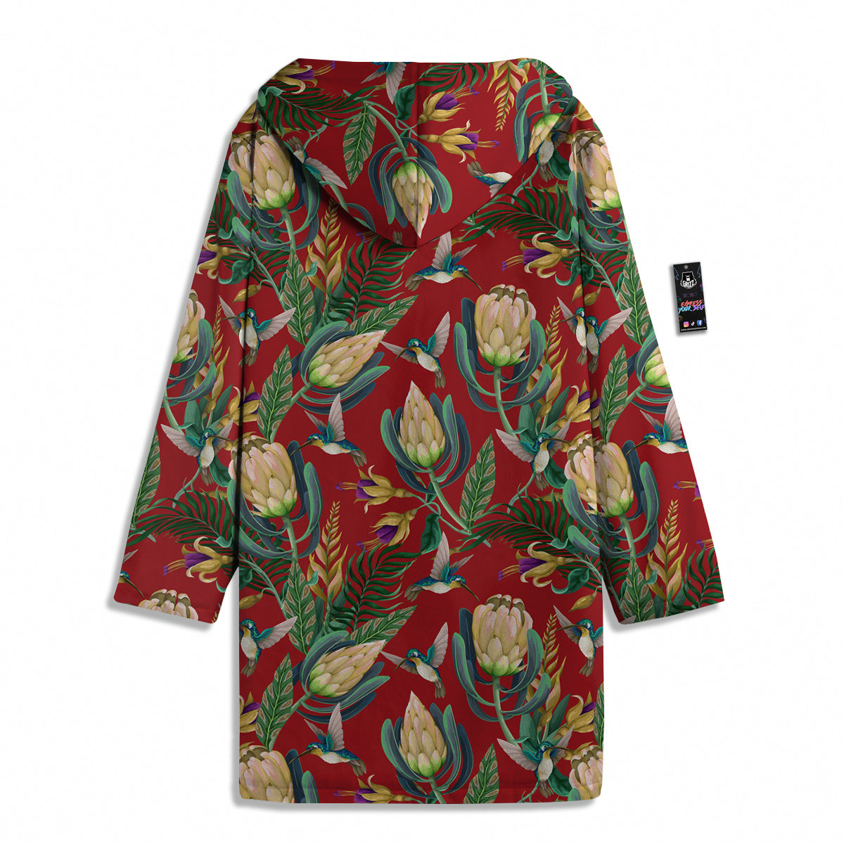 Hummingbird And Wild Flowers Print Pattern Men's Windbreaker Jacket-grizzshop
