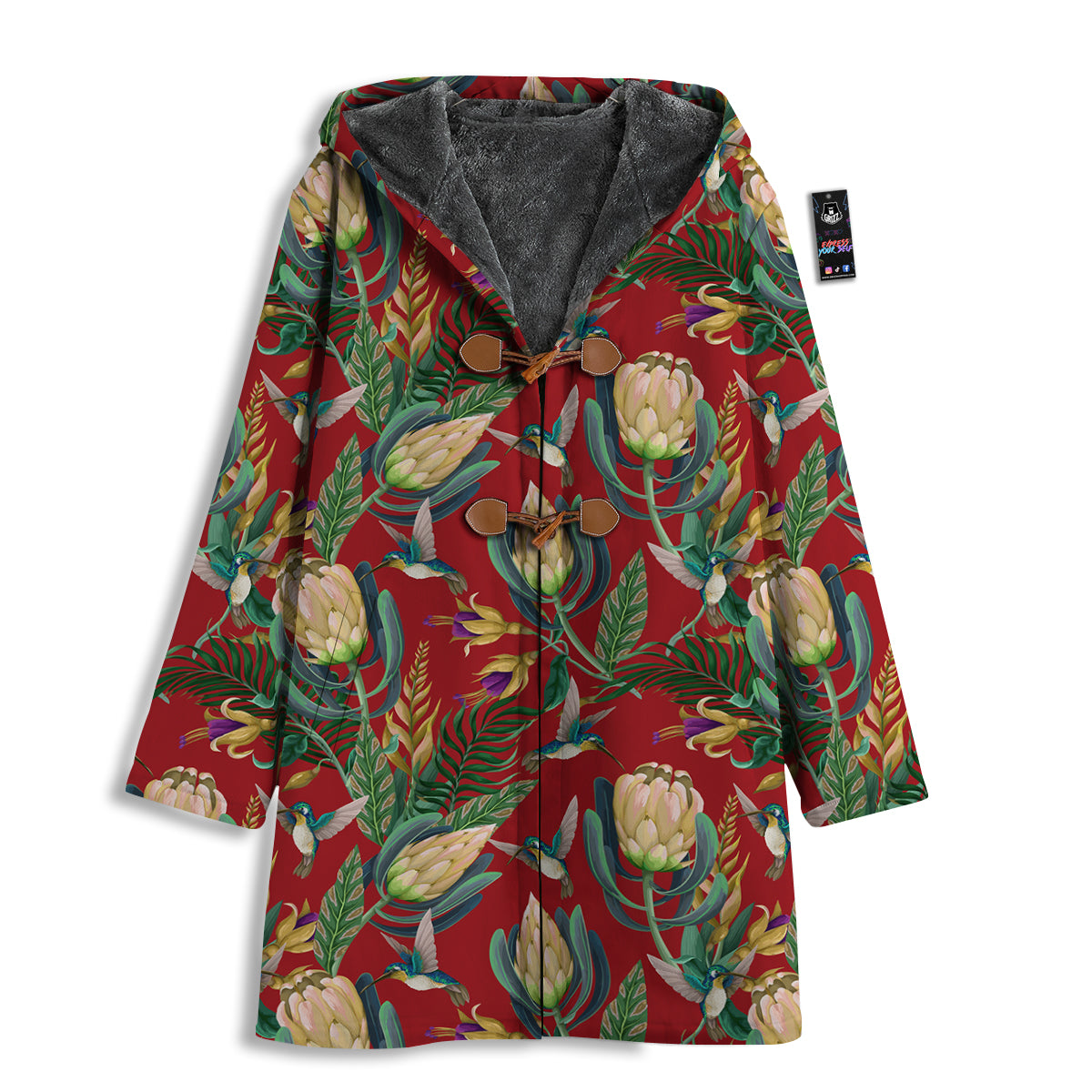 Hummingbird And Wild Flowers Print Pattern Men's Windbreaker Jacket-grizzshop