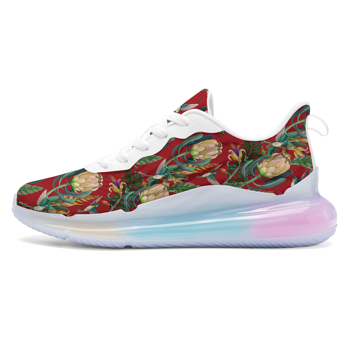 Hummingbird And Wild Flowers Print Pattern Running Sneakers-grizzshop