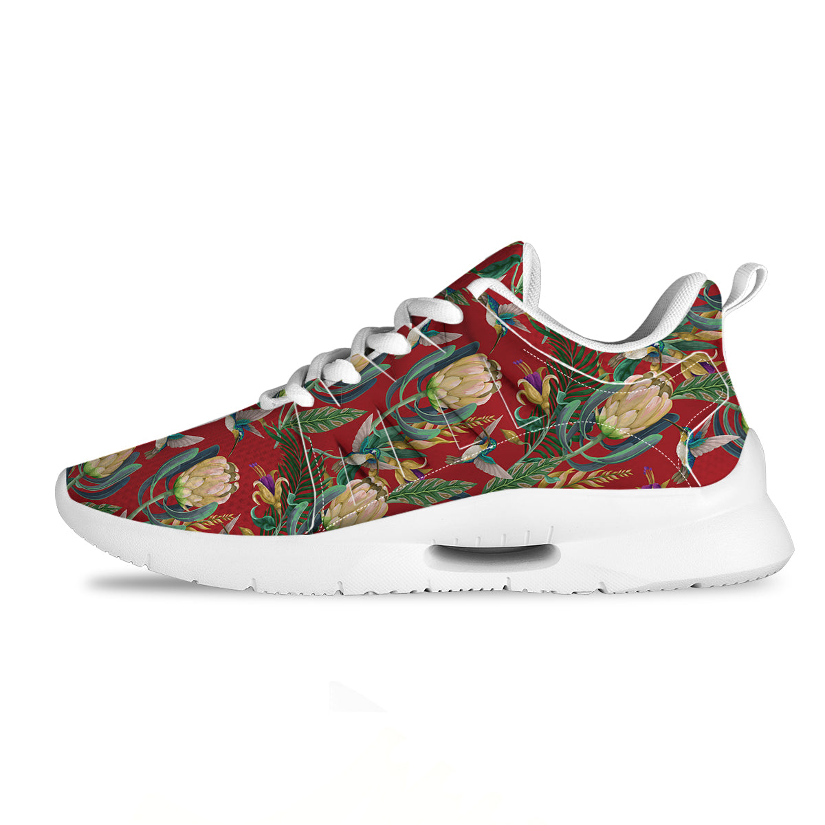 Hummingbird And Wild Flowers Print Pattern Tennis Shoes-grizzshop