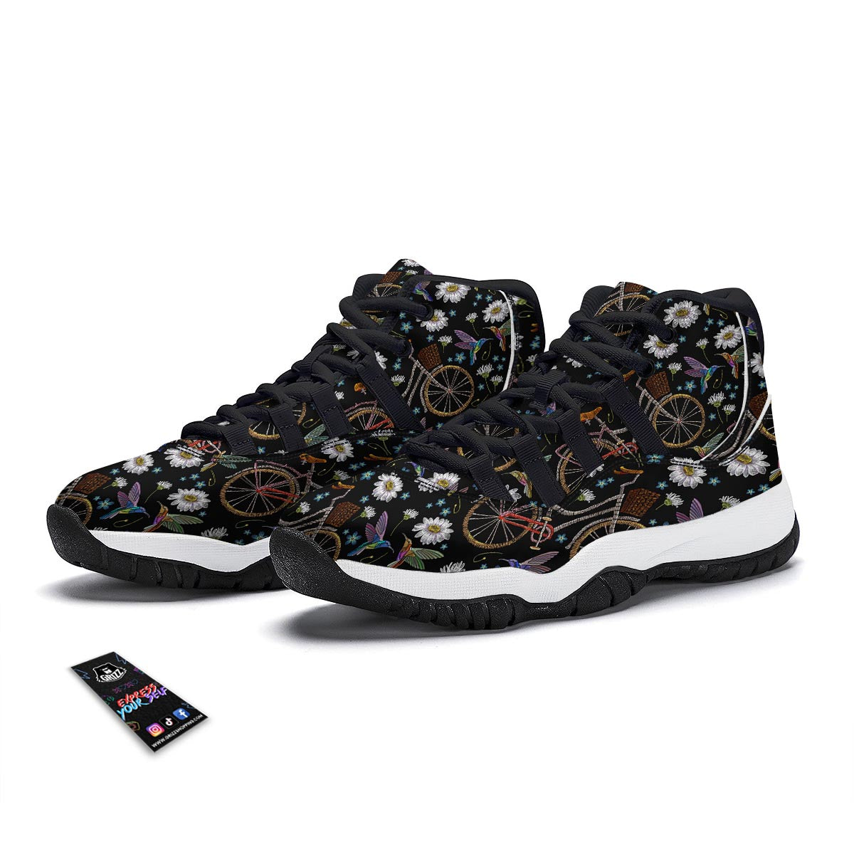 Hummingbird Bicycle Black Bball Shoes-grizzshop