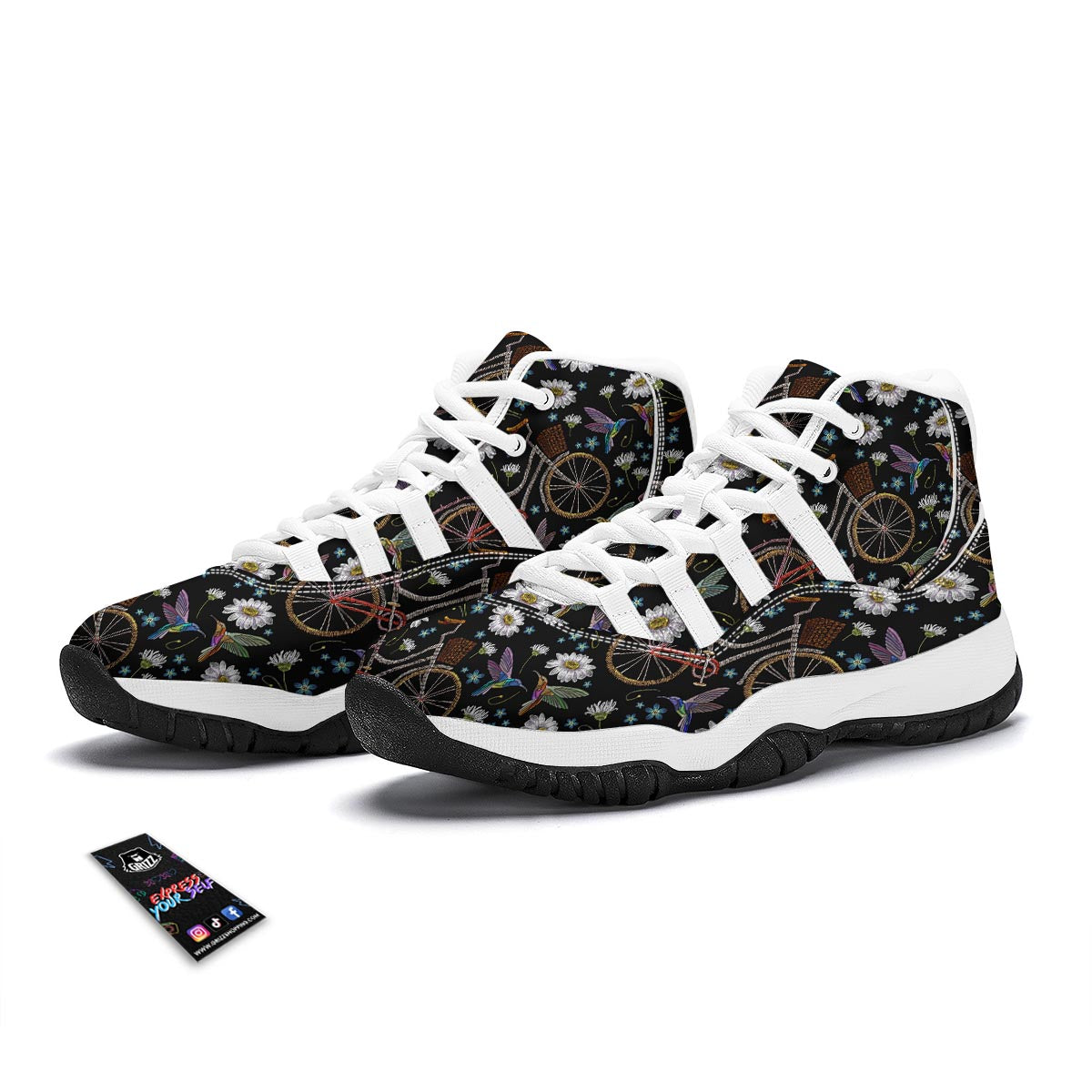 Hummingbird Bicycle White Bball Shoes-grizzshop