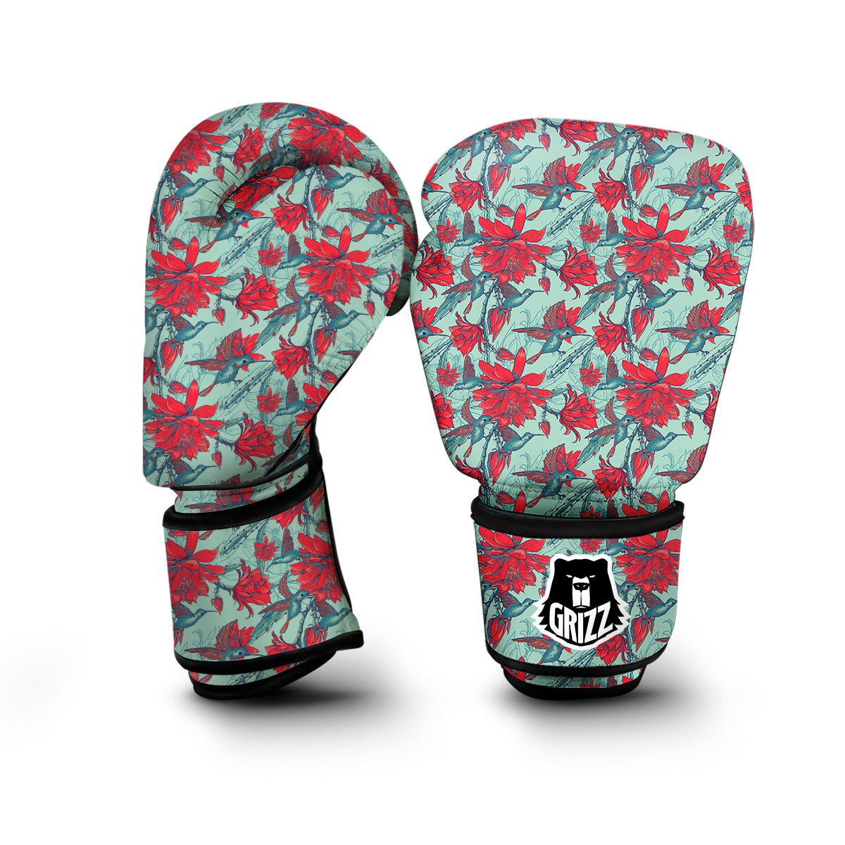 Hummingbird Floral Boxing Gloves-grizzshop