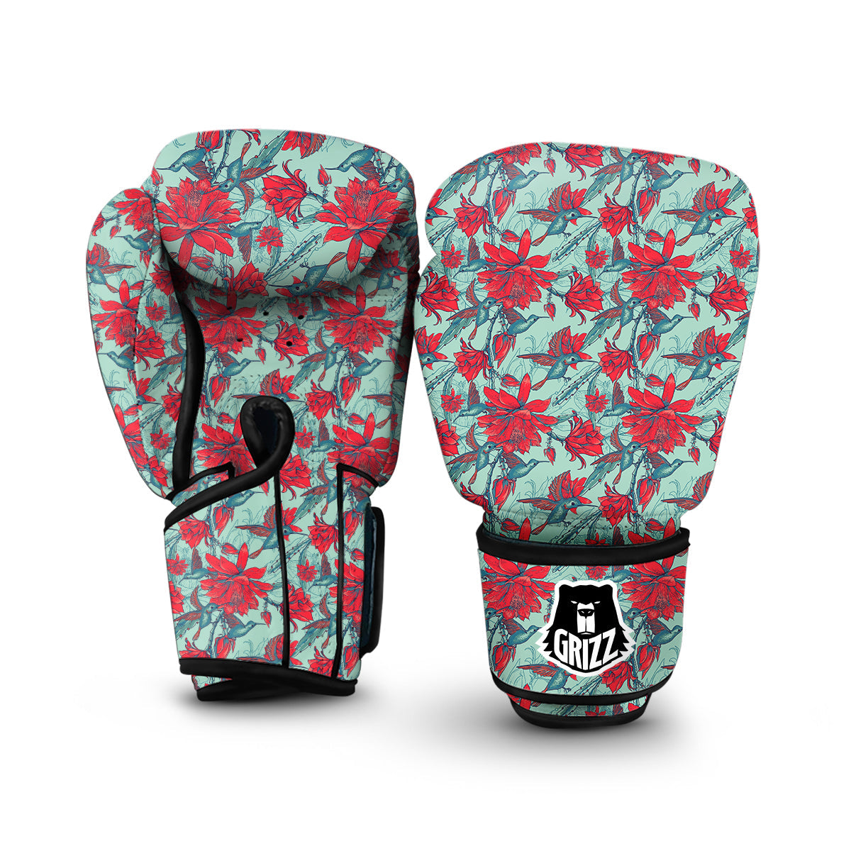 Hummingbird Floral Boxing Gloves-grizzshop