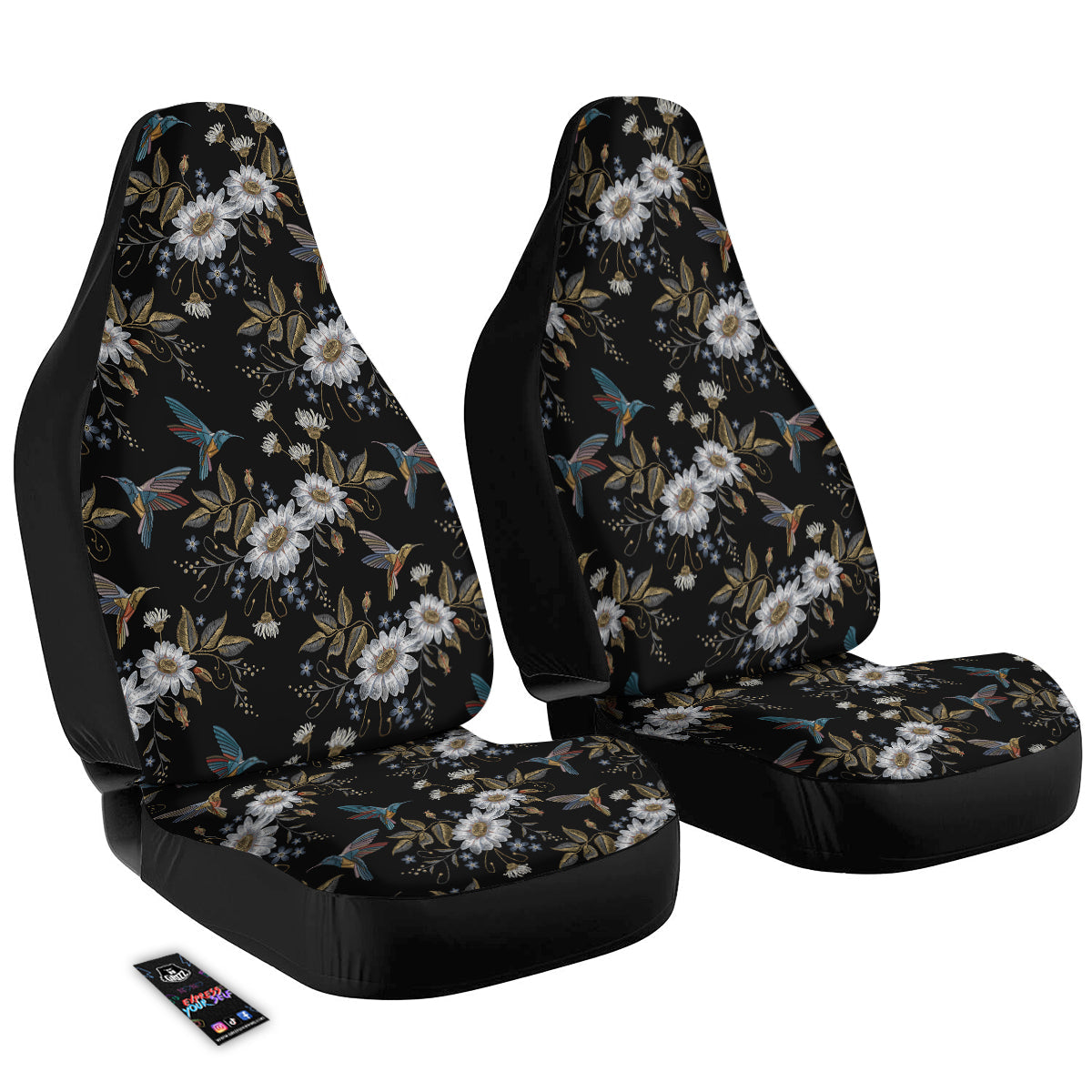 Hummingbird Floral Vintage Print Pattern Car Seat Covers-grizzshop