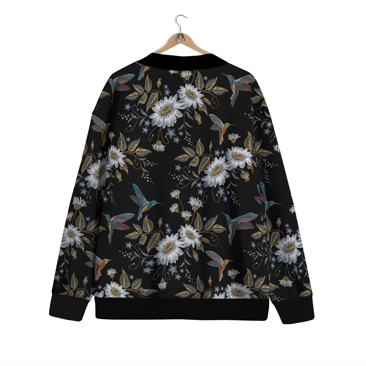 Hummingbird Floral Vintage Print Pattern Cardigan-grizzshop