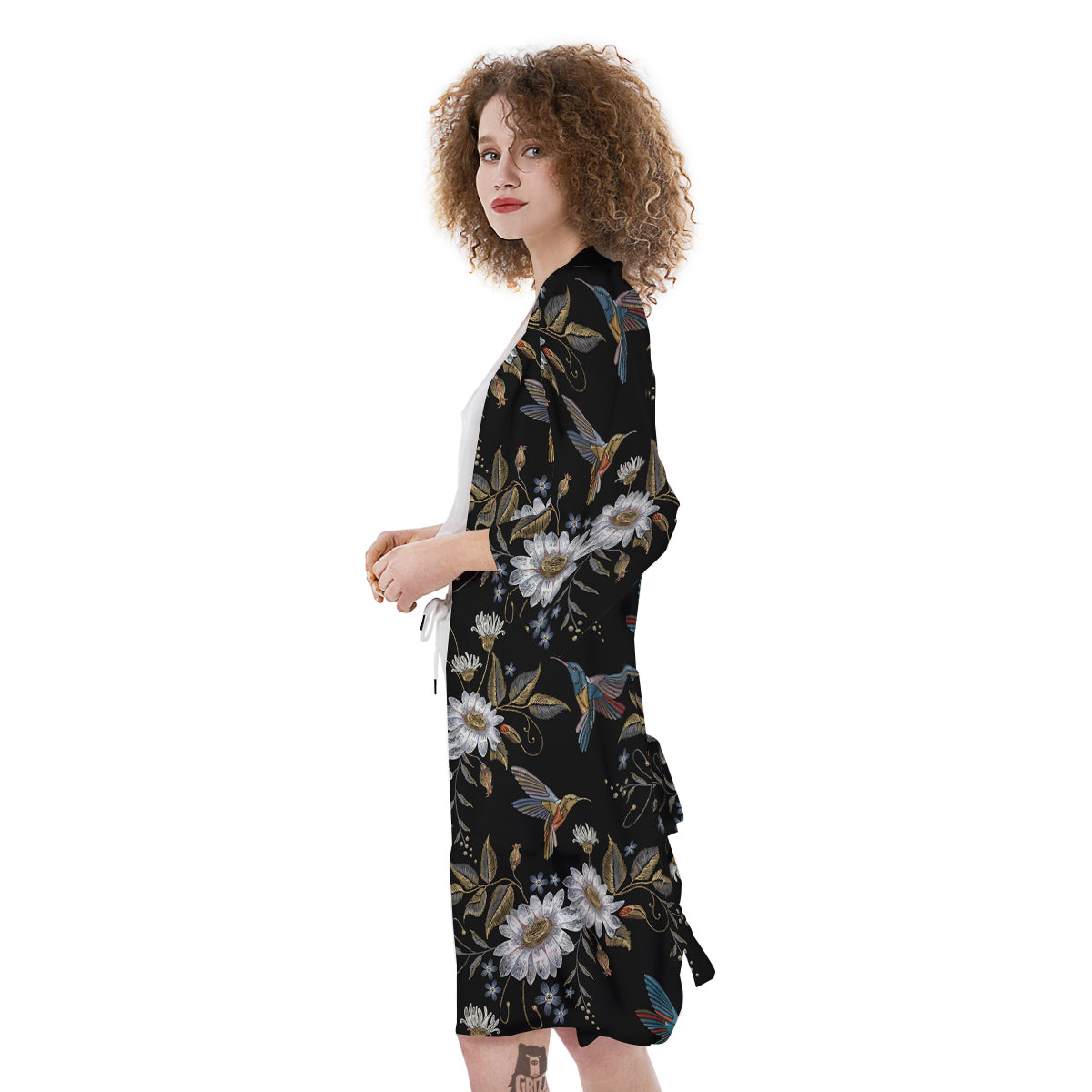 Hummingbird Floral Vintage Print Pattern Kimono-grizzshop