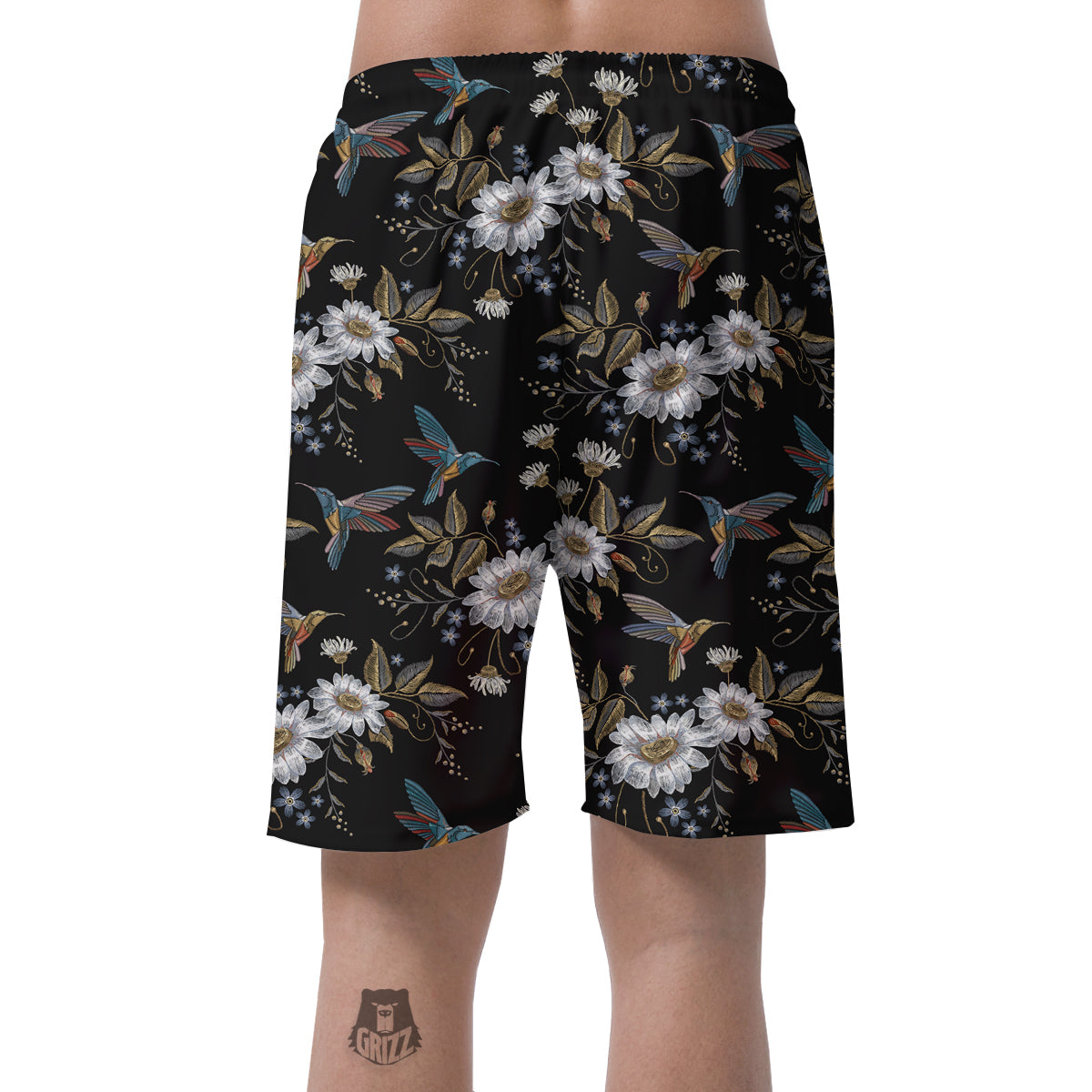 Hummingbird Floral Vintage Print Pattern Men's Shorts-grizzshop