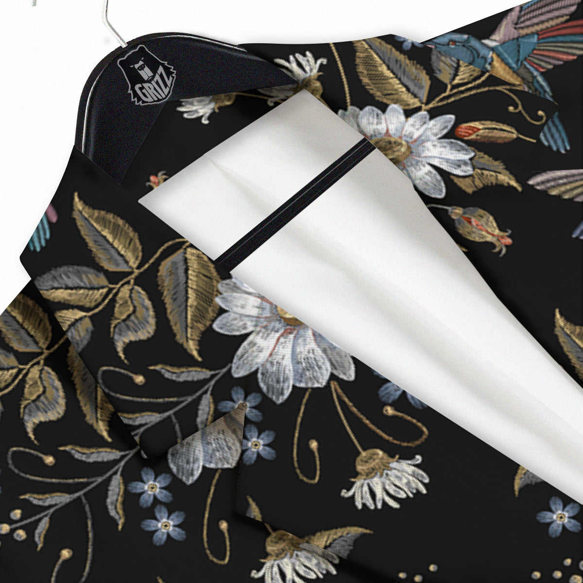 Hummingbird Floral Vintage Print Pattern Men's Sport Coat-grizzshop