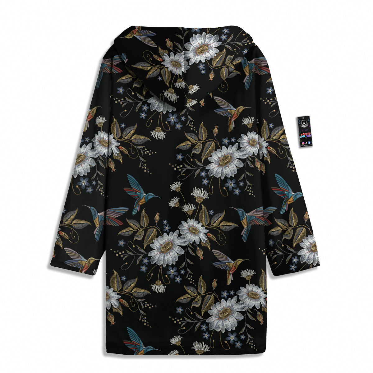 Hummingbird Floral Vintage Print Pattern Men's Windbreaker Jacket-grizzshop