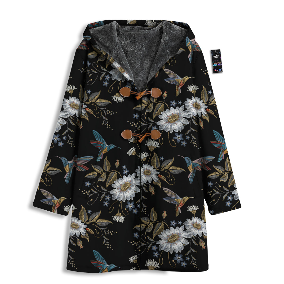 Hummingbird Floral Vintage Print Pattern Men's Windbreaker Jacket-grizzshop