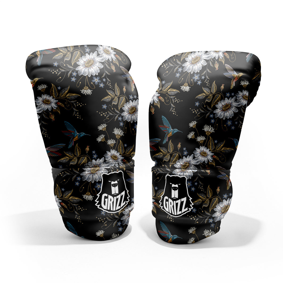 Hummingbird Floral Vintage Print Pattern Pro Boxing Glove