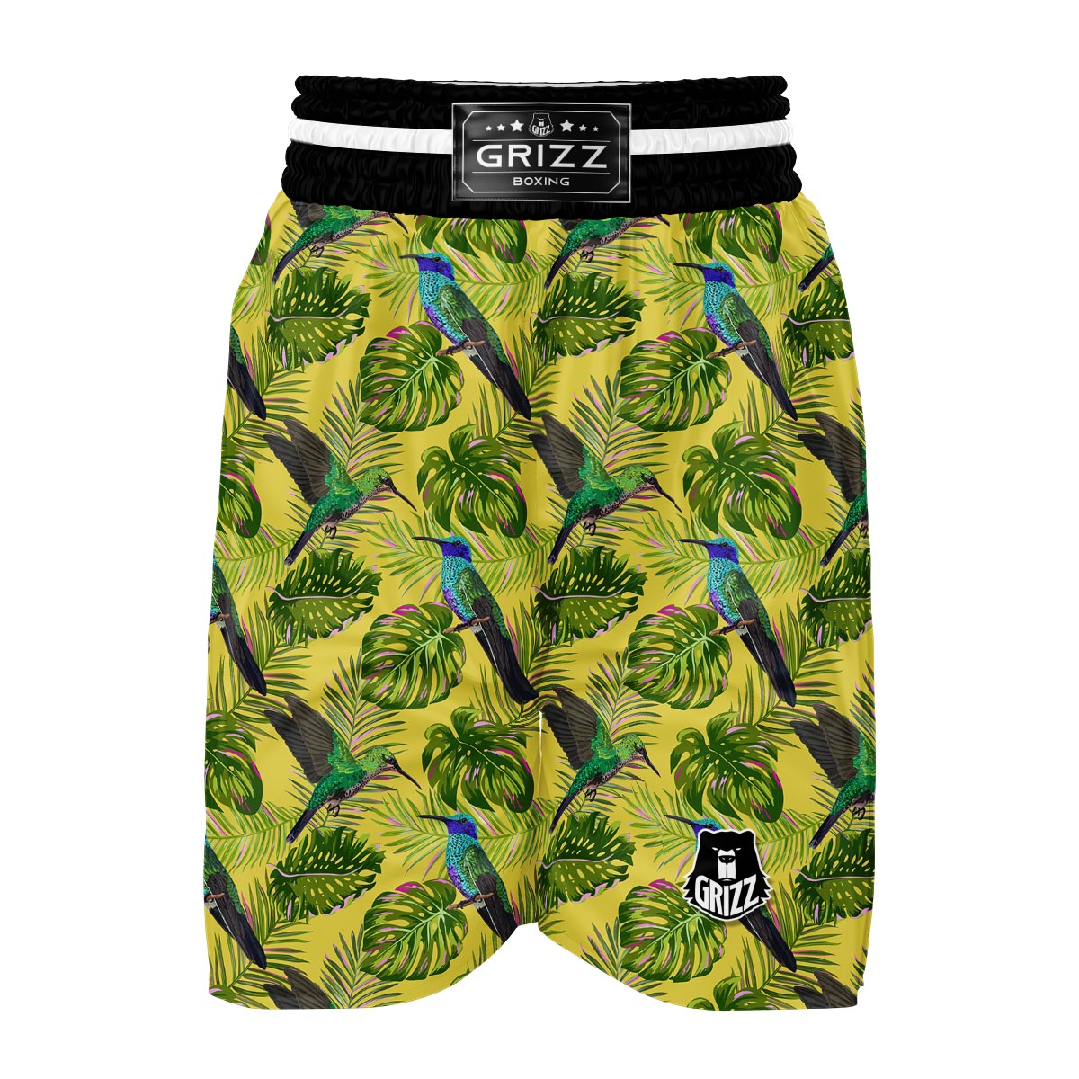 Hummingbird Palm Leaves Boxing Shorts-grizzshop
