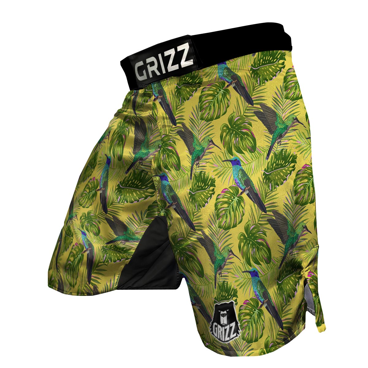Hummingbird Palm Leaves MMA Shorts-grizzshop