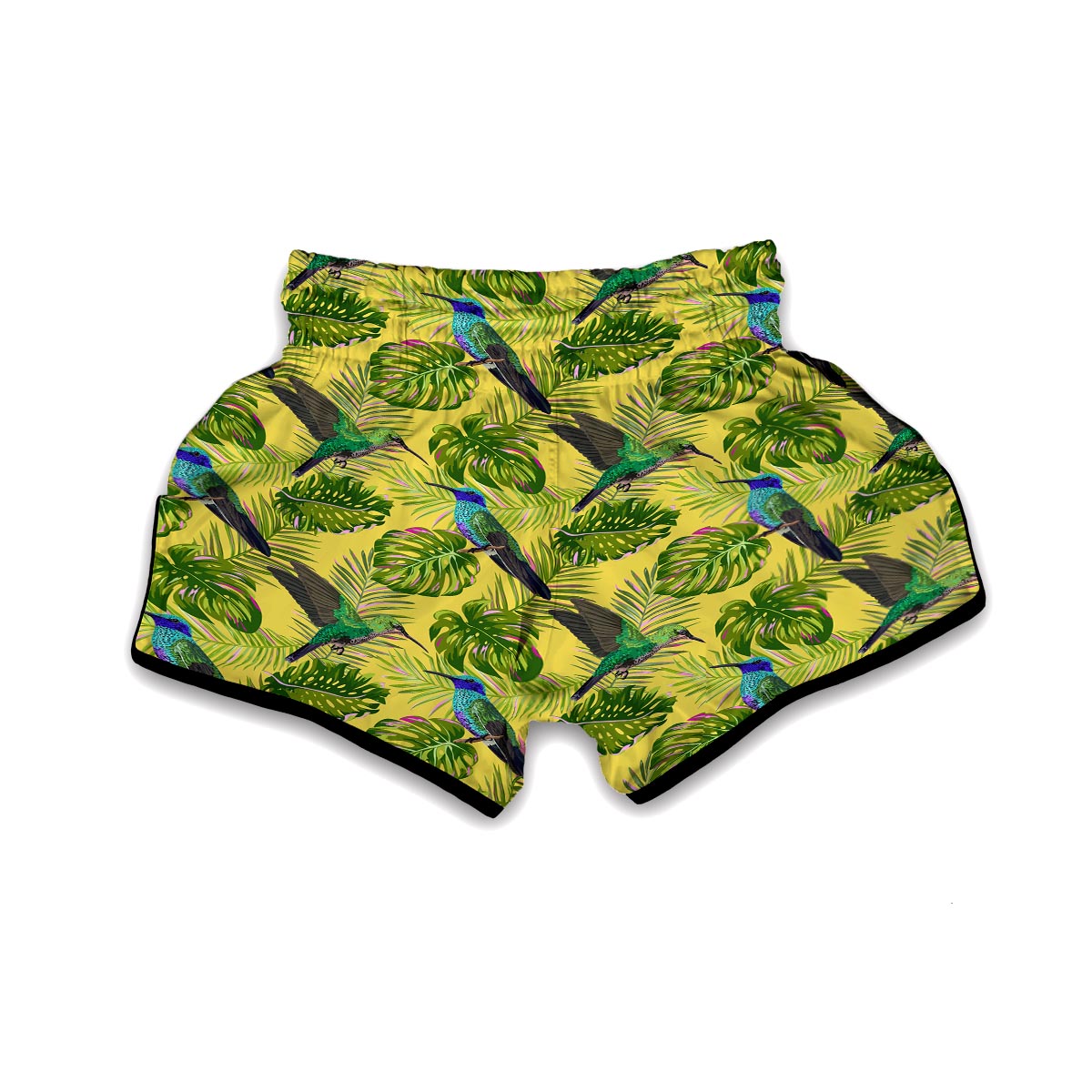 Hummingbird Palm Leaves Muay Thai Boxing Shorts-grizzshop