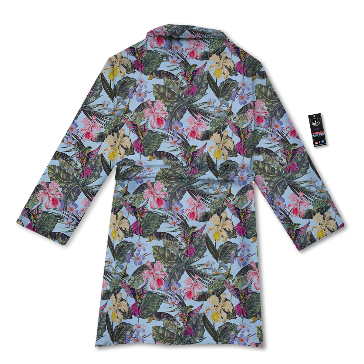Hummingbird Tropical Print Pattern Bathrobe-grizzshop