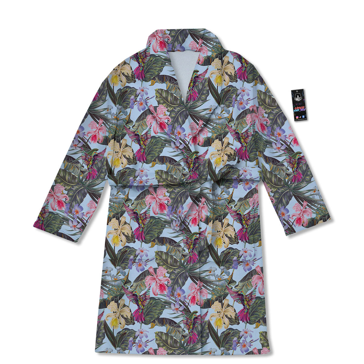 Hummingbird Tropical Print Pattern Bathrobe-grizzshop