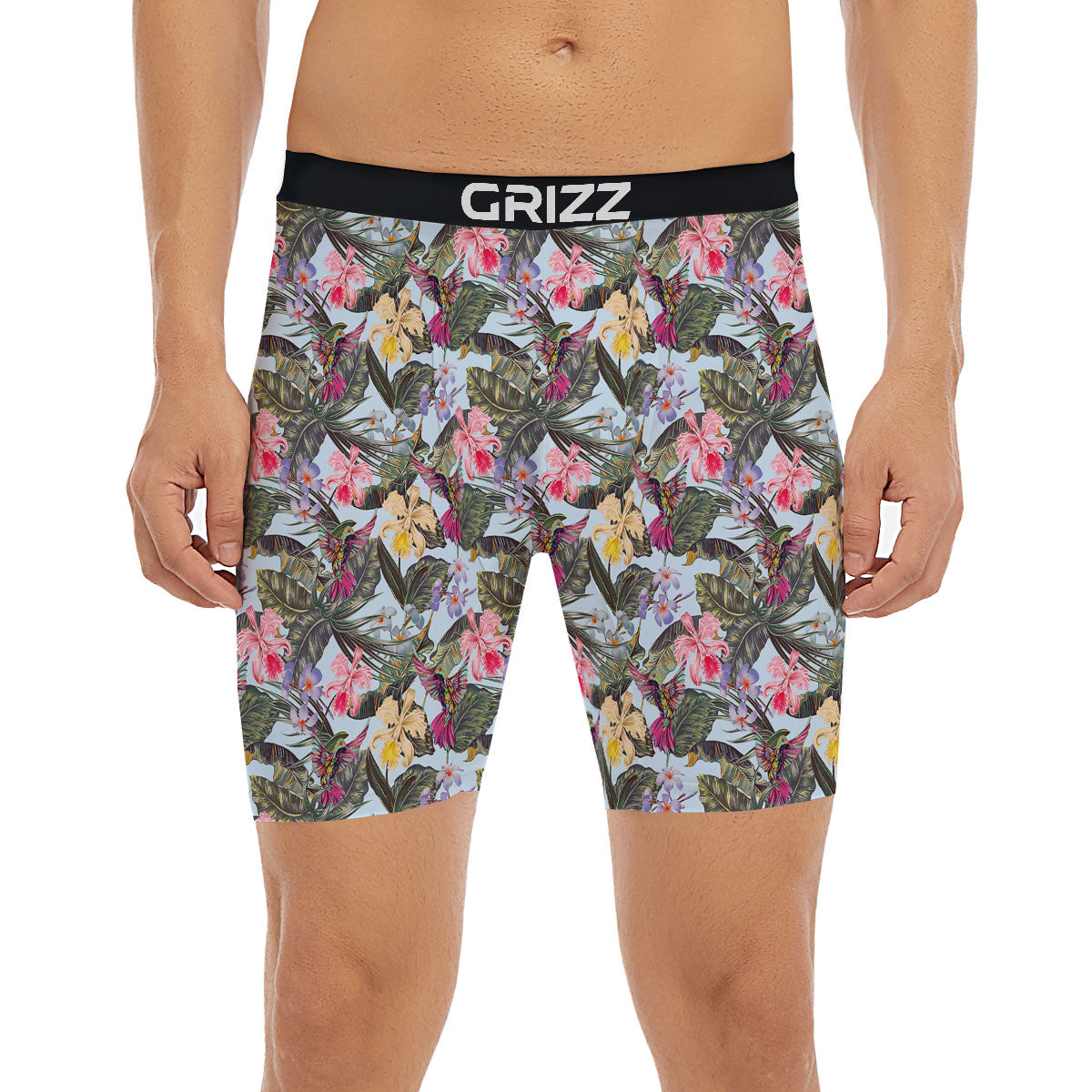 Hummingbird Tropical Print Pattern Boxer Briefs-grizzshop