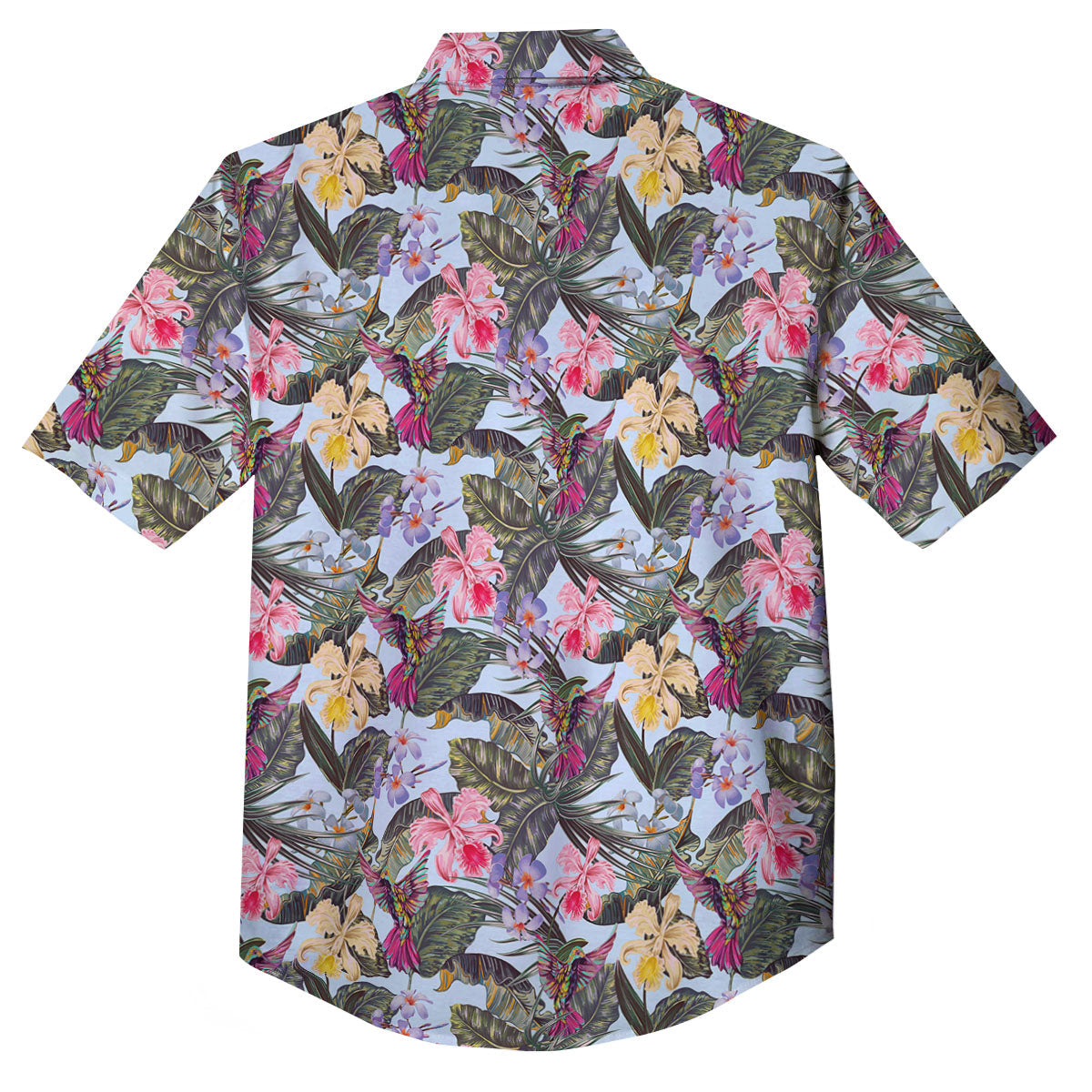 Hummingbird Tropical Print Pattern Button Up Shirt-grizzshop