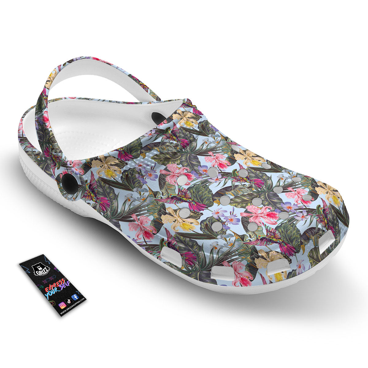 Hummingbird Tropical Print Pattern Clog-grizzshop