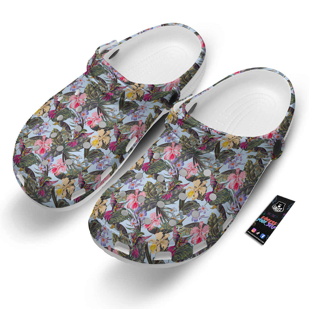 Hummingbird Tropical Print Pattern Clog-grizzshop