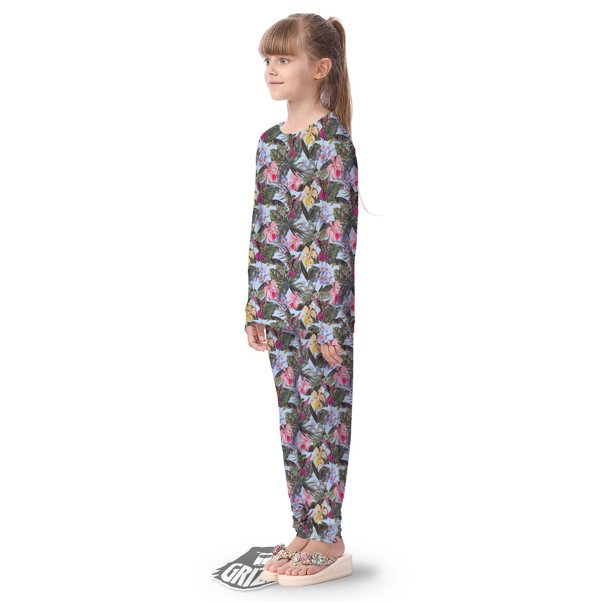 Hummingbird Tropical Print Pattern Kid's Pajamas-grizzshop
