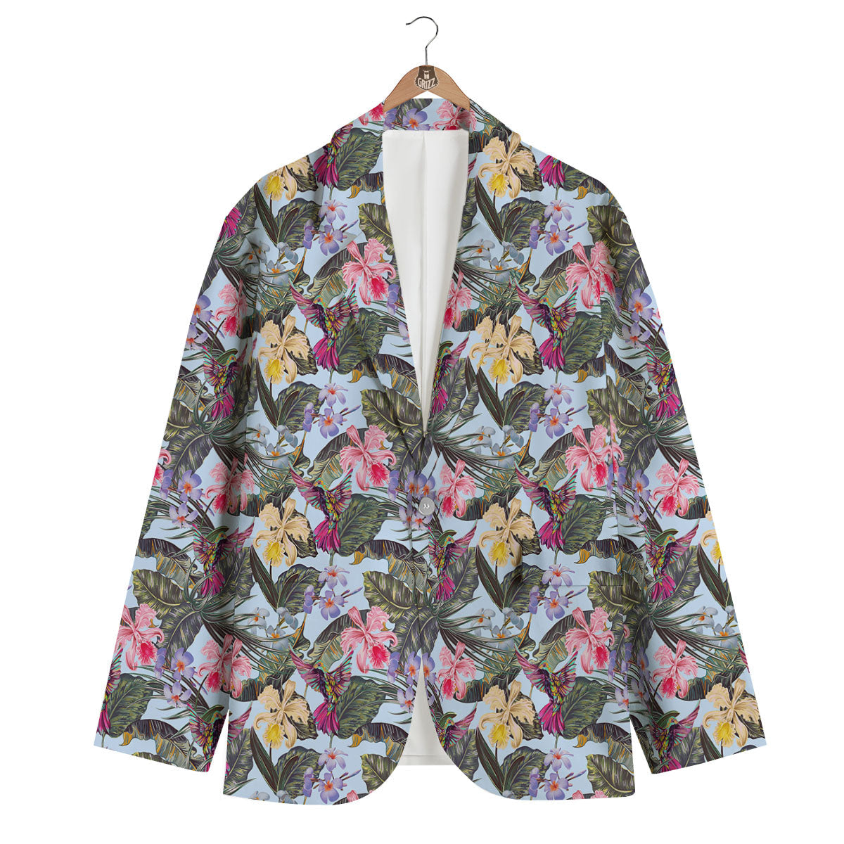 Hummingbird Tropical Print Pattern Men's Blazer-grizzshop