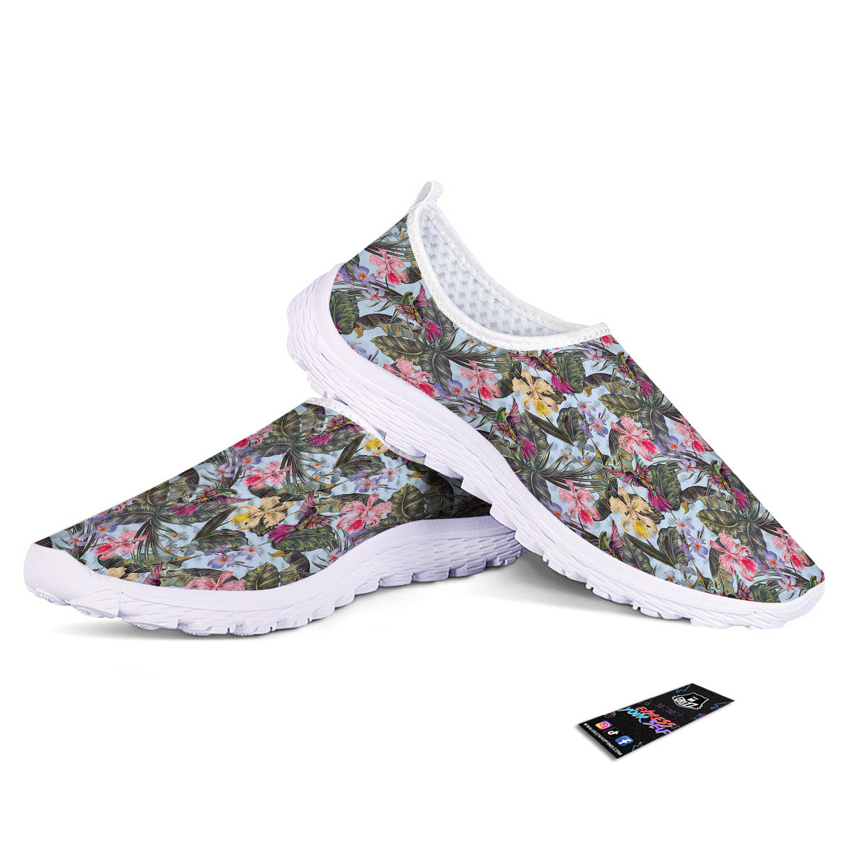 Hummingbird Tropical Print Pattern Nurse Shoes-grizzshop