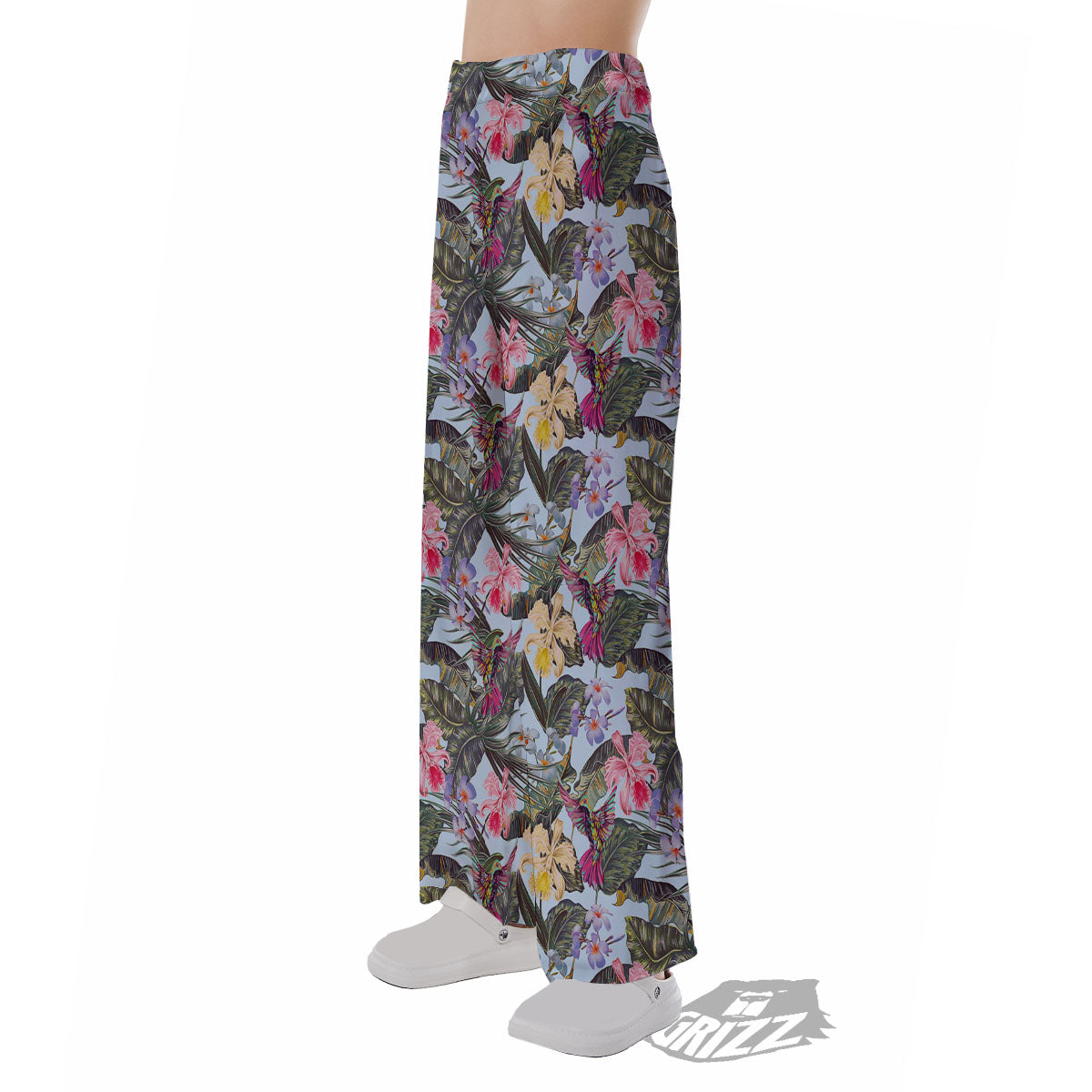 Hummingbird Tropical Print Pattern Pajama Pants-grizzshop