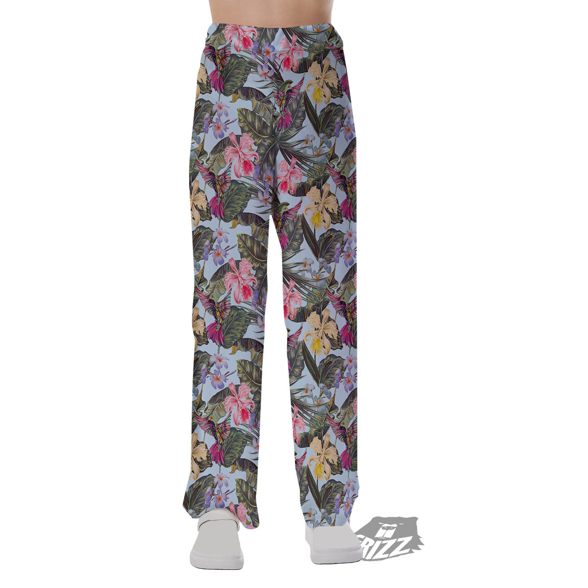 Hummingbird Tropical Print Pattern Pajama Pants-grizzshop